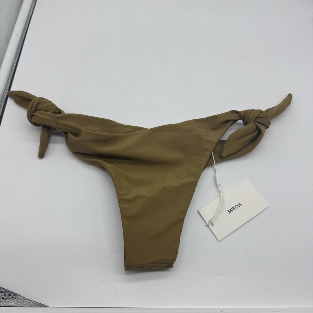 Nwt Mikoh Olive Green Tie Bikini Bottoms Size Small — image 6 of 8